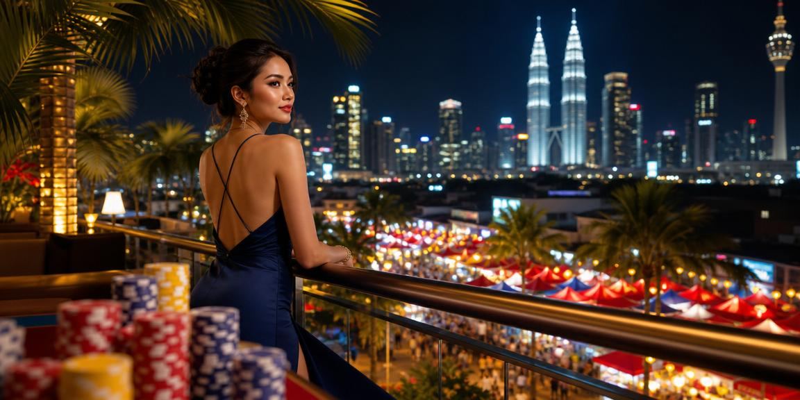 Suasana kasino dengan permainan poker dan blackjack yang dinamis