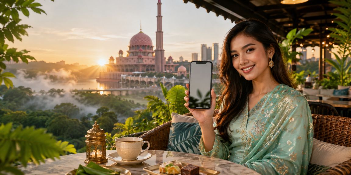 Pengguna Malaysia membaca terma dan syarat platform 31200 di Putrajaya melalui mudah alih